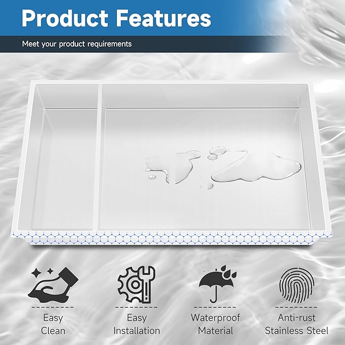 Shower Niche 13" X 25" White, Stainless Steel Wall Niche Double Shelves Recessed Shower Shelf for Bathroom Storage, No Tile Needed Over Mount Installation
