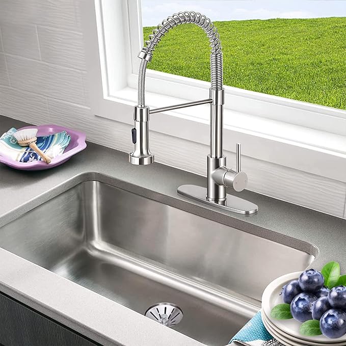 Faucet Deck Plate Brushed Nickel 10 Inch for Bathroom or Kitchen Sink Faucet, Single Hole Faucet Hole Cover,Faucet Sink Escutcheon Plate Stainless Steel