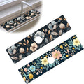 Bimkole 2 PCS Faucet Absorbent Mat, Kitchen Faucet Sink Splash Guard Wraparound Cloth Pads Drip Catcher for Sink Faucet for Kitchen Bathroom Faucet, Colorful Faucet Mat, 15 x 4 Inch Flower A4