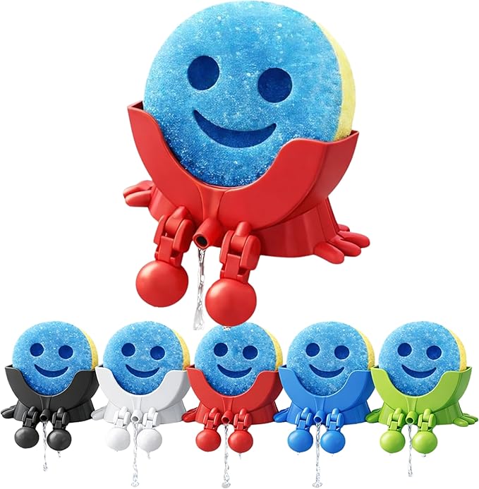 Drip Daddy Peeing Sink Caddy Rack with Drainage – Funny Scrub Sponge Holder & Soap Organizer, Compact Kitchen Countertop Storage Stand Accessory (Red)