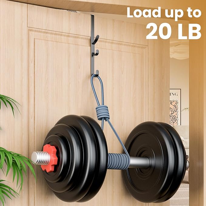 Over the Door Hooks hanger,over the door towel hook Organizer hanging for coat clothes backpack hat purse Metal Towel Rack Back of Shower for Bathroom,Dorm,Bedroom,Kitchen,Office Closet (Black-2Packs)