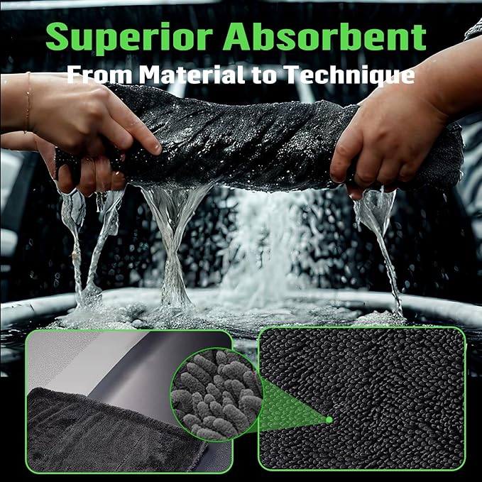 Shiny Bath Wipes Shower Cleaning Cloths, Premium Car Drying Towel | Ultra Absorbent Twisted-Loop Design| Microfiber Towel for Car, Shower Cabin, Household (Pack of 2)