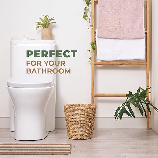 2-Pack Wicker Trash Cans, Wicker Waste Basket for Bathroom, Rattan Trash Can