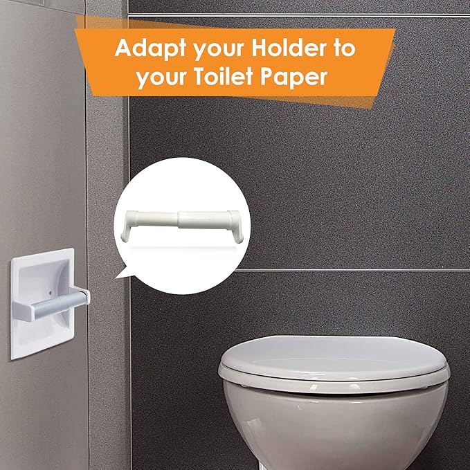Top River Toilet Paper Holder Extender, Fit Double Rolls and Triple Rolls, Mega Rolls and Large Toilet Paper Rolls (Set of 2)