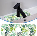 Green Leafy Faucet Mat for Kitchen Sink Verdant Vein, Soft Diatom Mud Material, Strong Water Absorption, Non-slip, Easy to Clean for Bathroom, Kitchen 15"X5.5"
