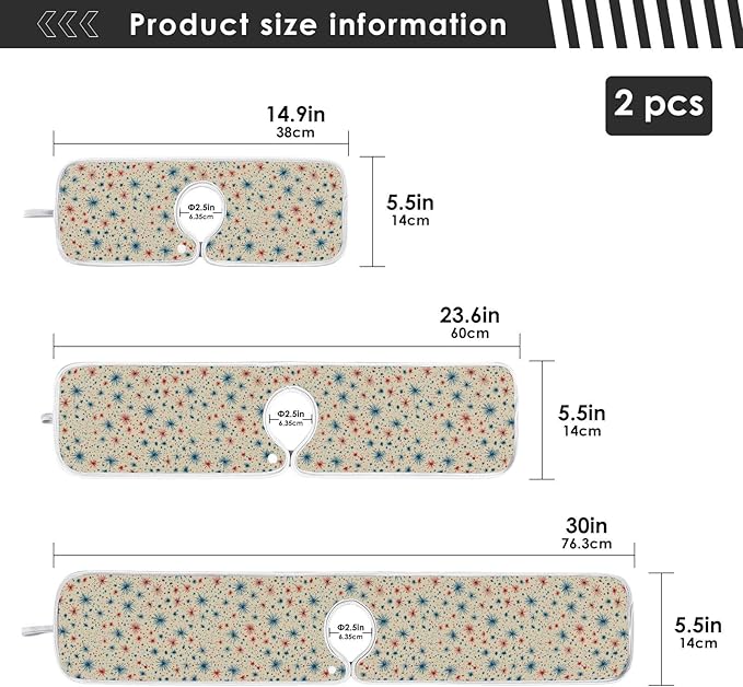 2 PCS Kitchen Sink Splash Guard 23.6 Inch Faucet Mat for Kitchen Sink Bathroom Sink Faucet Absorbing Drip Drain Mat Pad Microfiber Soft Washable Beige Patriotic Flags Fireworks