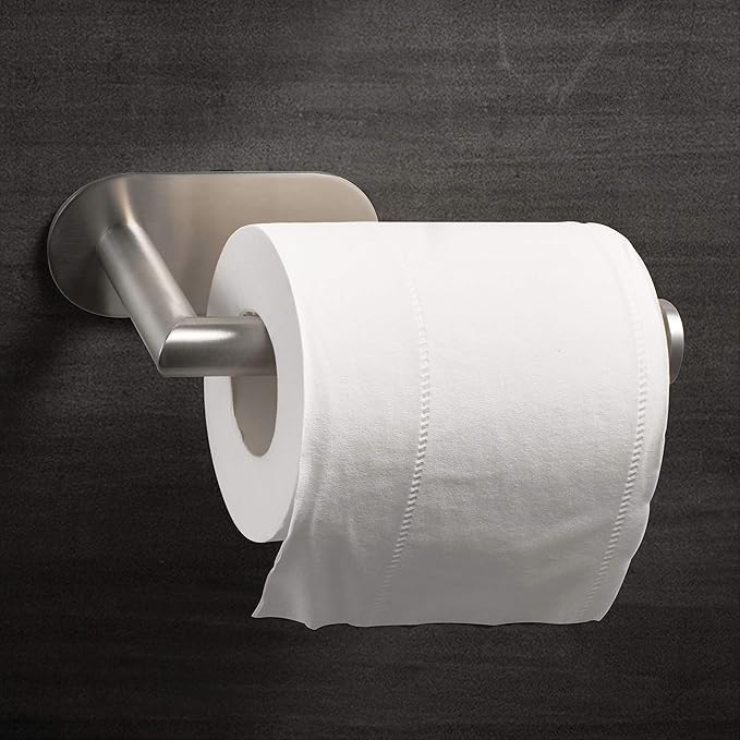HITSLAM Stainless Steel Toilet Paper Holder, Self Adhesive, Rust Proof, Heavy Duty, for Bathroom