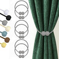 Hion Magnetic Curtain Tiebacks Grey 6 Pack, Curtain Tiebacks Buckles Holdbacks Holders Hooks Clip for Home Bedroom Office Decorative Thick or Thin Curtain