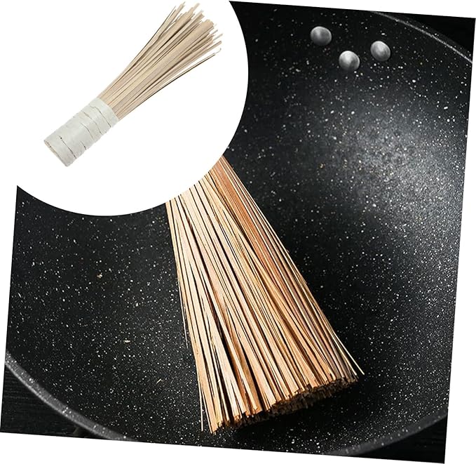 NOLITOY 2pcs Bamboo Pot Brush for Grout Stove Kitchen Cleaning Dish Scrubbers Strong Cleaning Ability