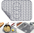 GUUKIN Sink Protectors for Kitchen Sink 19x13 & 24x12.5 & 13x11 & 26x14 & 28x14 & 29x15, Large Silicone Mats Grid for Bottom of Farmhouse Stainless Steel (19x12.5 with 3 Reserved Holes)