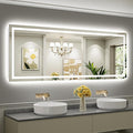 84"x32" LED Bathroom Mirror with Lights, Backlit & Front Lit, Anti-Fog Lighted Bathroom Vanity Mirror for Wall, Memory Function, Dimmable, HD Tempered Glass, Shatter-Proof