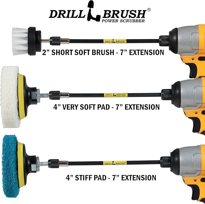 Cleaning Supplies - Drill Attachment - Drill Brush - Drill Power Scrubber Pads - Scrub Brush - Kitchen - Refrigerator - Stove - Cooktop - Oven Rack - Kitchen Sink - Power Scrubber for Pots and Pans