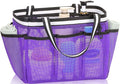 Ocim Large Portable Mesh Shower Caddy Bag Tote for Big Size Shampoo Bottles, Collapsible Quick Dry for College Dorm, Camping, Beach Pool Bathroom, Purple