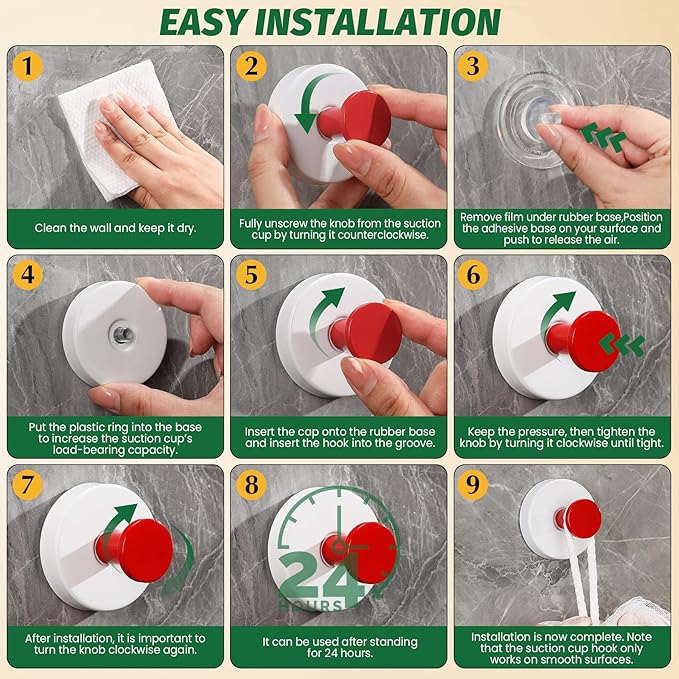 Reusable Heavy Duty Suction Cup Hooks for Kitchen/Bathroom/Shower - Wet-Proof Hooks for Towels, Robes, Loofah&Wreaths/No Drill Mounting on Glass, Tile, Metal (2, Klein Blue White)