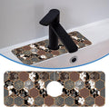 Hexagon Marble Texture Faucet Mat for Kitchen Sink White Flower, Soft Diatom Mud Material, Strong Water Absorption, Non-slip, Easy to Clean for Bathroom, Kitchen 15"X5.5"