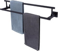 Bath Double Towel Bars, Towel Racks SUS304 Stainless Steel, Towel Holder for Bathroom Wall Mount, Towel Hanger Rail Accessories, 2-Tiers (Matte Black, 24 Inch)