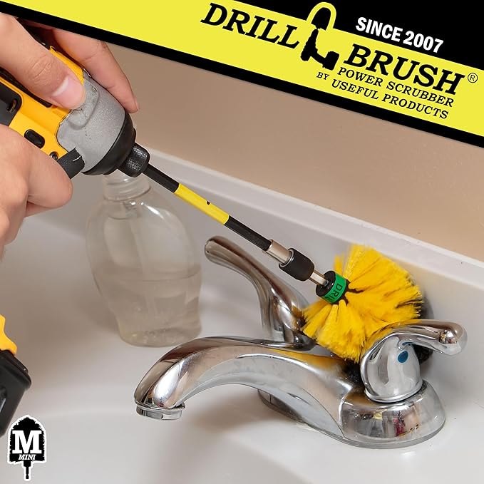 Drillbrush Mini Size Original Tub and Tile Power Scrubber with Extension