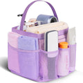 EUDELE Mesh Shower Caddy Portable for College Dorm Room Essentials,Portable Shower Caddy Dorm with 8-Pocket Large Capacity, Shower Bag for Beach, Swimming, Gym-Purple