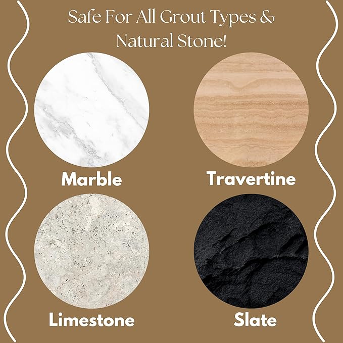 GEODE Natural Stone Grout Cleaner for tile floors - non-damaging, deep cleaner safe for Marble, Limestone, Travertine, Ceramic - Industrial Strength Tile, Stain Remover, Powerful Formula (Gallon)