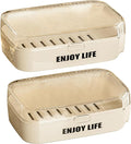 Soap Holder with Lid, 2 Packs Draining Soap Box for Shower, Bar Soap Holder Case Container, Portable Bar Soap Holder Dish, Soap Case for Bathroom, Shower- Clear