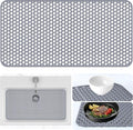 Sink Protectors Mat - 28.35"x14.37" Kitchen Sink Pad for Bottom of Basin for Protection of Stainless Steel and Tableware, Farmhouse Rubber Basin Mat Protector - Light Gray