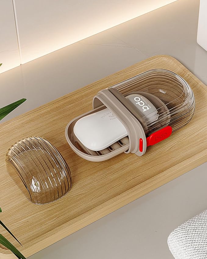 Travel Soap Case, Leakproof Soap Container with Lid, Portable Bar Soap Holder for Traveling, Soap Dish for Bathroom, Shower, Gym, School, Camping, Vacation, Outdoor-Transparently