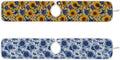 2 PCS Kitchen Sink Splash Guard 30 Inch Faucet Mat for Kitchen Sink Bathroom Sink Faucet Absorbing Drip Drain Mat Pad Microfiber Soft Washable Vintage Beige and Blue Sunflowers Butterflies