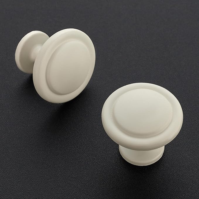 Ravinte 10 Pack 1-1/4 Inch Kitchen Cabinet Knobs White Frosted Zinc Pulls Door Handles for Dresser Drawers