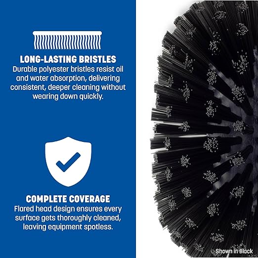 SPARTA Tank and Kettle Scrub Brush Heavy-Duty Tile Brush, Color-Coded and Handle Compatible (Sold Separately) for Optimal Access In Spacious Containers, Plastic, 5.5 X 9.5 Inches, Black, (Pack of 2)