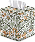 Ridhi Goldenrod Yellow Block Print Tissue Box Cover – Handmade Cotton Fabric Tissue Holder for Home Bedroom Living Room Bathroom Vanity Car Nightstand Office Kitchen – Decorative Square Napkin Holder