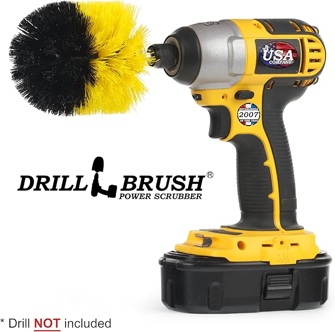 Drill Brush - Bathroom Cleaning Accessories - Shower Cleaner Brush - Scrub Brush - Bath Mat - Bathtub Brush - Sink Brush - Toilet Scrubbing Brush - Tile Flooring Cleaner - Grout Cleaner Brush for Home