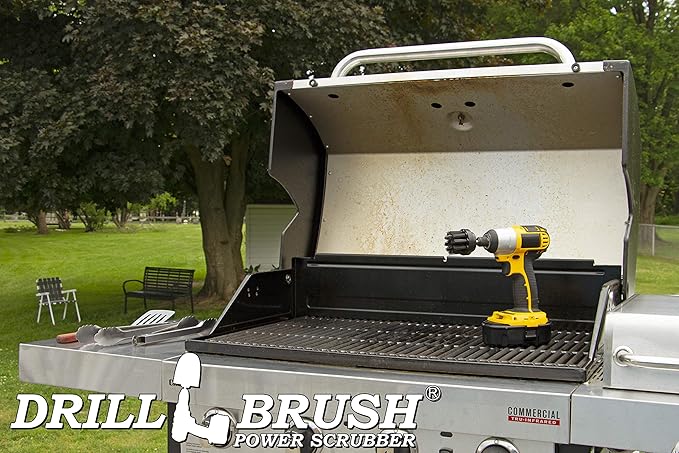 Cleaning Supplies BBQ Grill Brush - Cordless Drill Spin Brush Grill Cleaner - Rust Remover - Household Cleaning Tool for Backyard Accessories - Industrial Cleaning Grade Scrubbing Brush - Nylon Brush