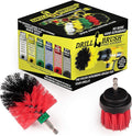 2 Piece Outdoor Cleaning Scrub Brushes - Siding Cleaning Brush Set - Brick and Stone Scrubbing Tools Set - Fireplace Cleaning Brushes - Deck and Patio Scrubbing Tools - Gutter Cleaning Tools for Home