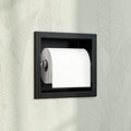 Toilet Paper Holder, SUS 304 Stainless Steel Recessed Toilet Paper Holder Built-in, in Wall Toilet Paper Wall Holder for Bathroom, Matte Black