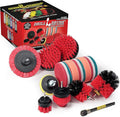 Drill Brush Power Scrubber by Useful Products - Stainless Steel Cleaner - Wood & Concrete Cleaner - Floor & Deck Scrub Brush Set
