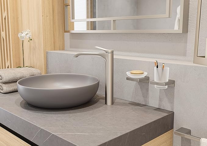 Hansgrohe AddStoris Modern Tumbler in Brushed Nickel, 41749820