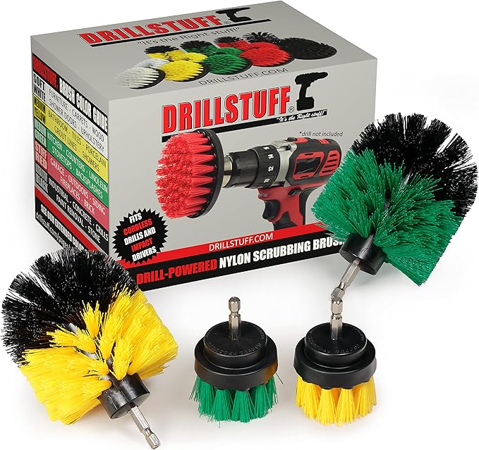 Drill Brush Power Scrubber Attachment for Power Drill - Drill Brush Attachment Grout Cleaner Brush Set - Power Scrubber Drill Brush Kit - Cleaning Drill Brush Set - Drill Scrub Brush for Drill