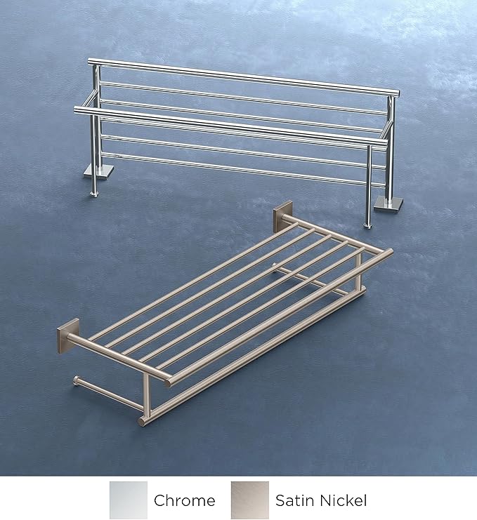 Gatco 4077 Elevate Minimalist Spa Rack, 26", Satin Nickel