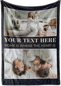 Ships Next Day, Custom Blanket with Picture and Text - Printed in USA, Personalized Photo Blanket with Text (Fleece 96x120)