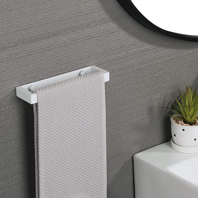 Alise Bath Towel Bar,Wall Mount Towel Holder Towel Rack Towel Hanger for Bathroom Lavatory,8 Inch SUS304 Stainless Steel Towel Rail,White Finish