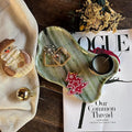 Natural Marble Decorative Tray, Cloud Shape, Modern Style, Polished Finish, Bathroom Kitchen Counter Vanity Organizer (Green-Marble-Diagonal)