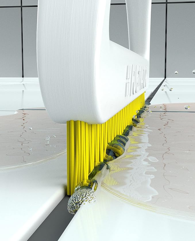 Fuginator Scrub Brush for Tile and Grout: Stiff Nylon Bristle Scrubbing Brush - Bathtub and Shower Scrubber for Floor Joints and Tile Seams - Cleaning Brush (White/Yellow)