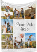Ships Next Day, Custom Blanket with Picture and Text - Printed in USA, Personalized Photo Blanket with Text (Sherpa 50x60)
