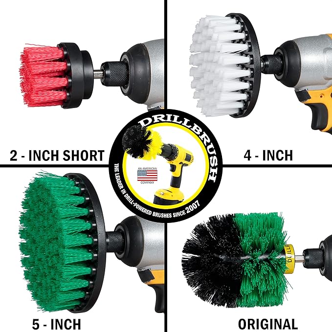 Cleaning Supplies - Drill Brush - Kitchen - Oven - Stove - Cast Iron Skillet - Dish Brush - Bathroom Accessories - Scrub Brush - Shower Cleaner -Grout Cleaner - Spin Brush - Bird Bath - Garden Statues