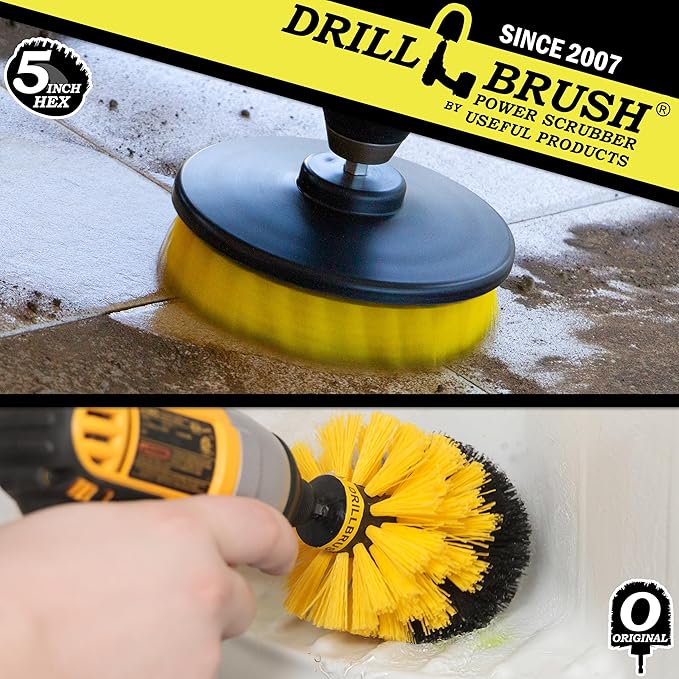 Bathroom Accessories - Cleaning Supplies - Drill Brush Shower Cleaner - Bathtub - Bath Mat - Sink - Bidet - Grout Cleaner - Shower Door - Scrub Brush - Carpet - Tile - Flooring - Tub Cleaning Brushes
