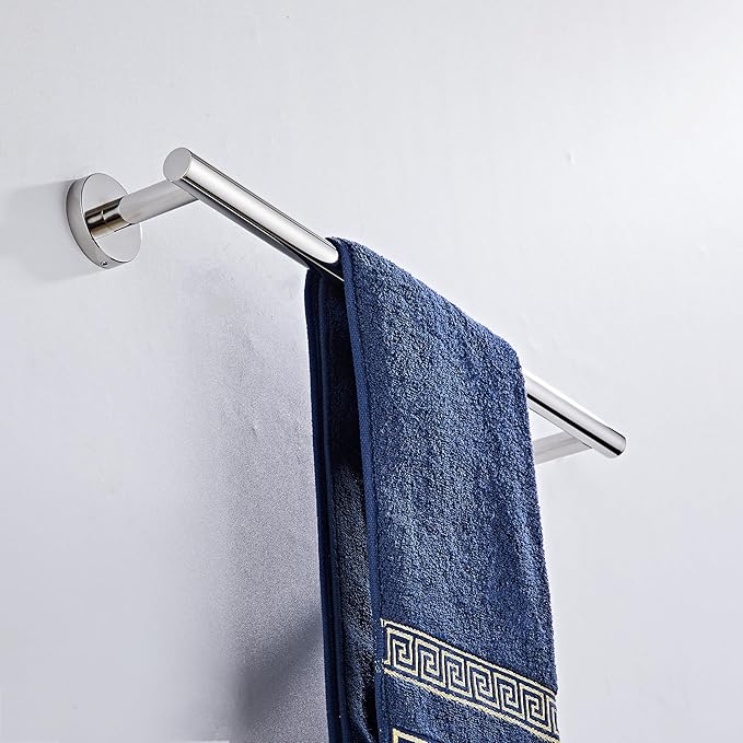 Bathroom Towel Bar, 18-Inch Towel Rack for Bathroom Wall Mounted, Chrome Thicken SUS304 Stainless Steel Towel Rod Modern Home Decor(Total Length 20-Inch)