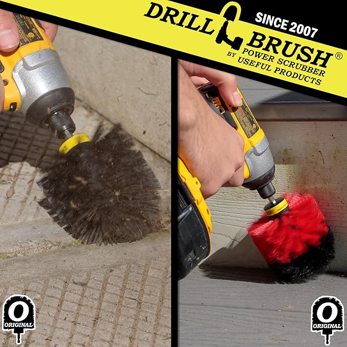 Original Drillbrush Power Scrubber Two Brush Kit in Stiff and Ultra Stiff