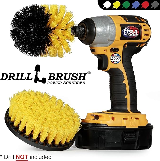 Bathroom Accessories - Cleaning Supplies - Drill Brush - Grout Cleaner - Shower Cleaner - Scrub Brush for Shower - Tile Cleaning Brush - Bathroom Cleaning Tools - Drill Brush Attachment Set - Bathtub