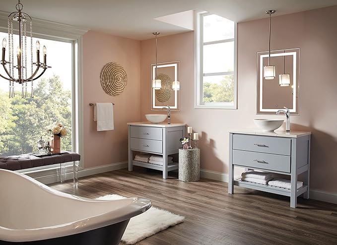Krugg | 24 Inch X 36 Inch LED Bathroom Mirror | Lighted Vanity Mirror Includes Dimmer & Defogger | Wall Mount Vertical or Horizontal Installation