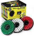 Cleaning Supplies - Drill Brush - 5 Inch Large Spin Brush Kit - Stiff, Medium, and Soft Power Scrubbers - Kitchen Accessories - Clean Stove, Oven Rack, Sink, Baseboard - Algae, Mold, Mildew, and Moss
